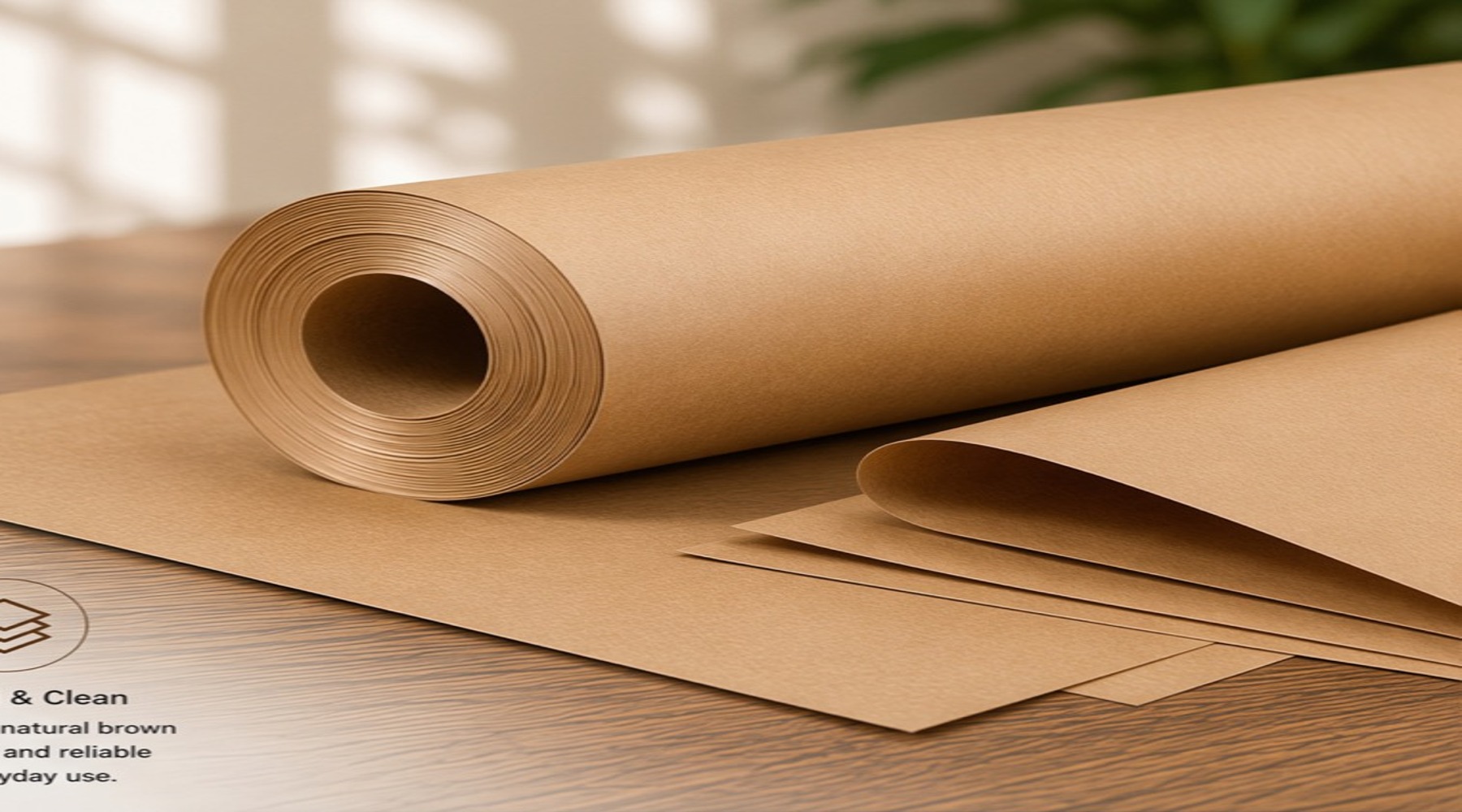Kraft paper rolls and sheets